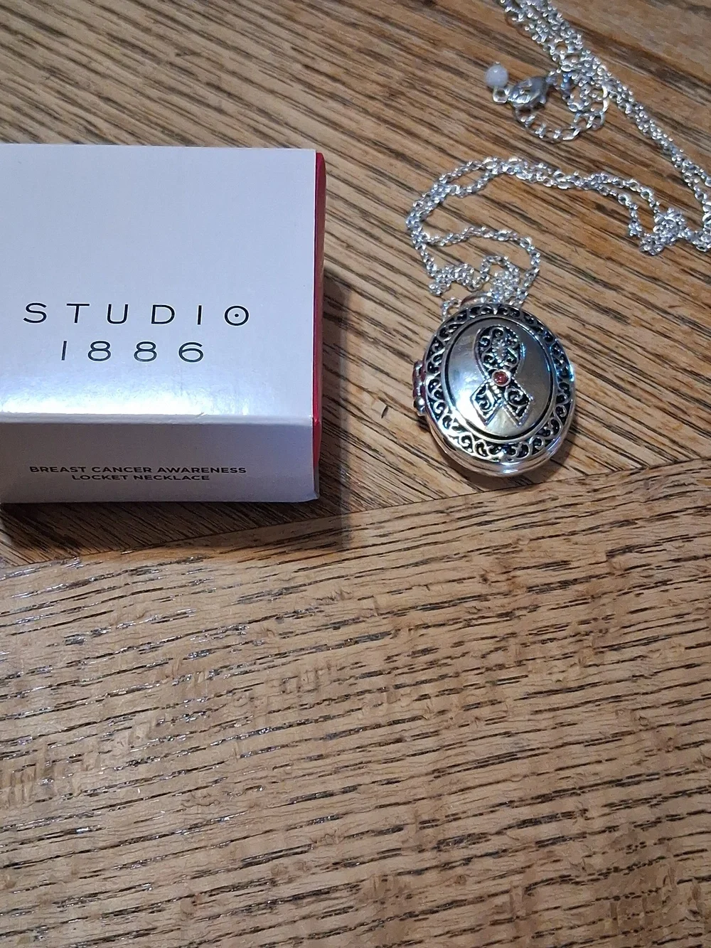 AVON Breast Cancer Awareness Locket Necklace - Picture 3 of 3